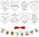 Yeaqee 40 Pcs Christmas Coloring Banner with Red Ribbon Winter Coloring Ornaments Crafts for Kids Santa Claus DIY Hanging Bunting for Xmas Tree Garland Fireplace Party Decorations Yeaqee 40 Pcs Christmas Coloring Banner with Red Ribbon Winter Coloring Ornaments Crafts for Kids Santa Claus DIY Hanging Bunting for Xmas Tree Garland Fireplace Party Decorations