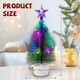 4 Pcs Mini Christmas Tree with Lights, 7 Inch Multi-Color Artificial Tabletop Small Tiny Pine Christmas Tree, Bottle Brush Xmas Trees for Indoor Table Top Christmas Tree Decorations