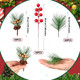 40 Pieces Mini Artificial Christmas Floral Picks Artificial Pine Picks Red Berry Picks Holly Red Berry Stems Green Pine Needles Picks for Christmas Tree Wreath ing Props Winter Holiday