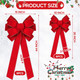 12 Pcs Large Christmas Red Bows Big Red Bow with Gold Edge Handmade Velvet Wreath Bow for Xmas Home Front Door Tree Topper Indoor Outdoor Wrapping Decoration, 15 x 44 Inch and 10 x 26 Inch