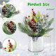 Small Christmas Tree Artificial Potted with Pinecones Berries Christmas Centerpiece Table Decorations, Christmas Flower Arrangements for Indoor Home Fireplace Mantel Xmas Decor