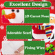 4pcs Lighted Christmas Stairs Decorations Christmas Garland for Stairs Staircase Xmas Decor Sliding Penguin/Santa/Snowman Surf on 5 Feet Fluffy Snow Handrail Banister Railing Holiday Snow Surfing Set