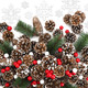 200Pcs 1.5-3 Inches Christmas Pine Cones, Mixced Snowflake Ornaments and Berry Pine Branch Set, Bulk Xmas Decorations for Winter DIY Crafts Tag Party Supplies