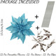 12 Pcs Artificial Christmas Flowers Lake Blue Christmas Ornaments for Tree Decoration with Clips Stems Fake Poinsettias Flowers for Xmas Holiday Wedding Party Wreath DIY
