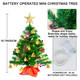 20" Tabletop Mini Christmas Tree, Artificial Small Xmas Tree Decor DIY with 50 LED String Lights,Star Tree Topper, Holly Berries, Pine Cones Ornaments and Wooden Base for Holiday Season Decorations