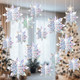 Winter Christmas Hanging Snowflake Decorations 15Pcs, 3D Iridescent Paper Snowflakes Rainbow Snow Flakes Garland for Winter Wonderland Holiday Frozen Christmas Birthday Party Home Decorations