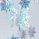 Winter Christmas Hanging Snowflake Decorations 15Pcs, 3D Iridescent Paper Snowflakes Rainbow Snow Flakes Garland for Winter Wonderland Holiday Frozen Christmas Birthday Party Home Decorations