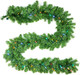 YULETIME 9 Feet Christmas Garland with 50 Count Multicolor Lights, Lighted Artificial Garland with UL Listed Plug-in LED String Lights (Multicolor)