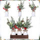 Yunlly Christmas Centerpieces Red Berry Christmas Artificial Pine Cone Snow Branches Picks with Wood Box for Rustic Farmhouse Winter Christmas Table Mantel Decoration