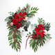 Christmas Wedding Arch Flowers, Faux Flower Swag Set of 2, Xmas Red Floral Swag, Welcome Flowers, Flower Swags for Wedding Arch, Wedding Flowers for Welcome Signs, Reception Ceremony Signs Decor