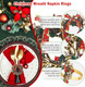 ZeeDix Christmas Wreath Napkin Rings Set of 6, Holiday Napkin Rings Christmas Napkin Ring Holders for Cloth Napkins, Xmas Napkin Rings for Christmas Thanksgiving Holiday Dinner Party Table Setting