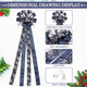 Zeyune Christmas Tree Topper 12 x 45 inches Large Christmas Bows LED Lights Glitter Satin Mesh Streamer Snowflake Ribbon Decorative Bows for Christmas Tree Decorations(Blue)