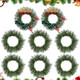 Zeyune 8 Pcs Christmas Wreaths 12 Inch Artificial Christmas Kitchen Cabinet Wreaths Holiday Faux Pine Wreaths for Decorating Windows Front Door Dining Chairs Room Farmhouse Christmas Party