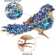 6pcs Artificial Bird with Clip- 4.25" Blue/Gold Bird Chrsitmas Tree Ornament Christmas Holy Wreath Decorations