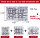 100PCS Christmas Ball Ornaments, Assorted Shatterproof Christmas Tree Decorations, Seasonal Decorative Hanging Baubles Decor Set for Xmas/Holiday/Party, Glitter&Painting Ornament Set (Silver)