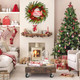 24 Inch Christmas Wreath with Lights Pinecone Berries, Christmas Wreaths for Front Door and Indoor Party Wall Table Home Decor 24 Inch Christmas Wreath with Lights Pinecone Berries, Christmas Wreaths for Front Door and Indoor Party Wall Table Home Decor