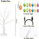 24" Easter Lighted Birch Tree with 12pcs Ornaments,Warm White LEDs Birch Tree Light Tabletop Artificial Tree 8 Lighting Modes USB or Batteries Operated with Timer for Easter Decor