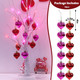 2 PCS 24 Inches Valentines Day Lighted Tabletop Lighted Birch Trees with 18pcs Heart-Shaped Ornaments,Pre-Lit Artificial Tree with Red Pink LEDs Lights for Valentine's Day Party Decor
