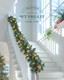 9FT Pre-lit Christmas Garland- with Red Berries & Pine Cone, Holiday Artificial Decor for Stairs Wall Door Indoor, Battery Operated Outdoor Garland with Timer