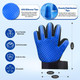 Pet Grooming Gloves, Dog Washing Gloves For Bathing, Pet Hair Remover Gloves For Dogs, Cats And Horses With 260 Silicons Tips Suitable For Hands Sized Large & Extra Large (1 Pair - Blue)