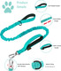 Tactical Dog Collar And Leash Set, Adjustable Military Nylon Reflective Dog Leash And Collar With Handle And Heavy Metal Buckle For Medium Large Dogs, With Airtag Holder And 2 Patches (Teal,L)
