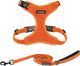 Voyager Step-In Lock Dog Harness W Reflective Dog Leash Combo Set With Neoprene Handle 5Ft - Supports Small, Medium And Large Breed Puppies/Cats By Best Pet Supplies - Orange, L