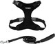 Voyager Step-In Lock Dog Harness W Reflective Dog Leash Combo Set With Neoprene Handle 5Ft - Supports Small, Medium And Large Breed Puppies/Cats By Best Pet Supplies - Black, M