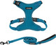Voyager Step-In Lock Dog Harness W Reflective Dog Leash Combo Set With Neoprene Handle 5Ft - Supports Small, Medium And Large Breed Puppies/Cats By Best Pet Supplies - Turquoise, Xs