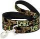 Dog Leash Loki Poses Black Gold Green 6 Feet Long 1.0 Inch Wide