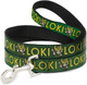 Buckle-Down Dog Leash Kawaii Loki Standing Pose Text Green Yellow 6 Feet Long 1.0 Inch Wide, Multi Color (Dl-Wth024-1.0-6Ft)