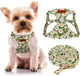 No Pull Floral Pattern Dog Harness- Lightweight And Soft Dog Harness, Adjustable Small Dog Harness And Leash Set, With Dog Leash, Suitable For Puppy Small And Medium-Sized Dog (Xs, Green Daisy)