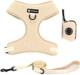 Teddy Dog Harness And Leash Set With Poop Bag Dispenser Personalized Adjustable And No Pull Dog Harness For Small Medium Large Dogs (S (Neck 13-16.5 Chest 15-20), Teddycream)