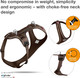 Curli Belka Comfort Dog Harness Custom-Fit Big Dog Harnesses Adjustable Step-In Choke- Reflective Vest For Larger Dogs Brown Xs