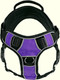 Dogline Quest No-Pull Dog Harness With Deaf Dog Reflective Removable Patches Reflective Soft Comfortable Dog Vest With Quick Release Dual Buckles Black Hardware And Handle 36 To 45 Inches Purple