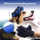 Abudbes Pet Grooming Gloves For Gentle Shedding Dog Washing Gloves Efficient Pets Hair Remove Cat Gloves For Grooming Dog Bathing Gloves -1 Pair(Blue), Large