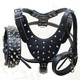 Leather Spiked Studded Medium & Large Dog Collars, Harnesses & Leashes 3Pcs Matching Set For Pit Bull,Mastiff, Boxer, Bull Terrier(Black,L) Leather Spiked Studded Medium & Large Dog Collars, Harnesses & Leashes 3Pcs Matching Set For Pit Bull,Mastiff, Boxer, Bull Terrier(Black,L)