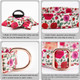 Dog Collar And Leash Set With Flower Bow Tie Girls Dog Collar Dog Tag Metal Buckle Adjustable For Small Medium Large Dogs Red Roses-S