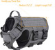 Icefang Gn5 Tactical Dog Harness For X-Large Sized Dogs,Hook And Loop Panels,Walking Training Work Dog Molle Vest With Handle,No Pulling Front Leash Clip (Xl :Chest:32-39, Grey)