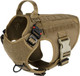 Icefang Gn1 Reflective Tactical Dog Harness Medium Sized,Military-Style Molle K9 Dog Vest With 2X Metal Buckles,Adjustable Pet Harness, No Pulling Front Leash Clip (Medium (Pack Of 1), Brown)