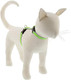 Lupine Reflective Cat And Small Pet H-Style Harness In 1/2 Wide Green Diamond With 9 To 14 Adjustable Girth