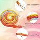 Multifunctional Rope Dog Leash 7.5 Ft With Double Swivel Hook Hands For Small Medium And Large Dogs Running Walking Rainbow