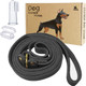 5.6Ft Leather Dog Leash, Real Leather Slip Lead Dog Leash, Soft Adjustable Dog Training Leash For Small Medium And Large Dogs Black
