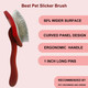 Slicker Brush For Dogs & Pet Comb Value Kit,Large Dog Slicker Brush For Goldendoodles Poodles Doodle With Ergonomic Solid Wooden Handle Best Extra Long Pin Dog Grooming Brush Haired Dogs (Red)