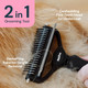Malsipree Dog Grooming Brush For Shedding - 2 In 1 Deshedding Tool And Undercoat Rake For Long And Short Haired Dogs With Double Coat - Dematting Comb And Pet Hair Deshedder Supplies (Large, Black)