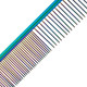 Master Grooming Tools Rainbow Greyhound Combs — European-Style Combs For Grooming Dogs - Fine/Coarse, 7½, Medium, Blue Master Grooming Tools Rainbow Greyhound Combs — European-Style Combs For Grooming Dogs - Fine/Coarse, 7½, Medium, Blue