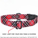 Max And Neo Plaid Pattern Neo Dog Collar - We Donate A Collar To A Dog Rescue For Every Collar Sold (Red, Large)