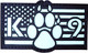 Paw Ir Infrared Reflective Service Dog Patches, American Flag K9 Dog Vest Harnesses Emblem Patches, Tactical Hook Loop Golden 5Cm X 5Cm ( 2Inch X 2Inch )