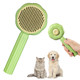 Cat Hair Brush, Self Cleaning Pet Slicker Brush With Release Button, Cat Hair Cleaner Brush For Shedding, Grooming Brush For Long Or Short Haired Cats Dogs (Lime Green)