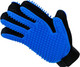 Miaow Pet Grooming Glove, Five Fingers With 259 Silicone Needles,Effective In Removing Pet Floating Hair, Double-Side Pet Grooming Design, Can Be Worn On Both Hands-1 Piece（Blue）