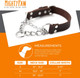 Mighty Paw Martingale Dog Collar - No Pull Design - Dog Collar For Pulling - Stainless Steel Training Collar - Limited Chain Cinch Training - Leather Collars For Dogs - Brown Dog Collar - Medium